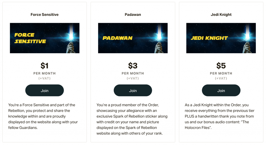 a screenshot of a patreon